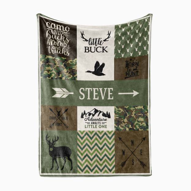 Personalized Hunting Name Fleece Blanket