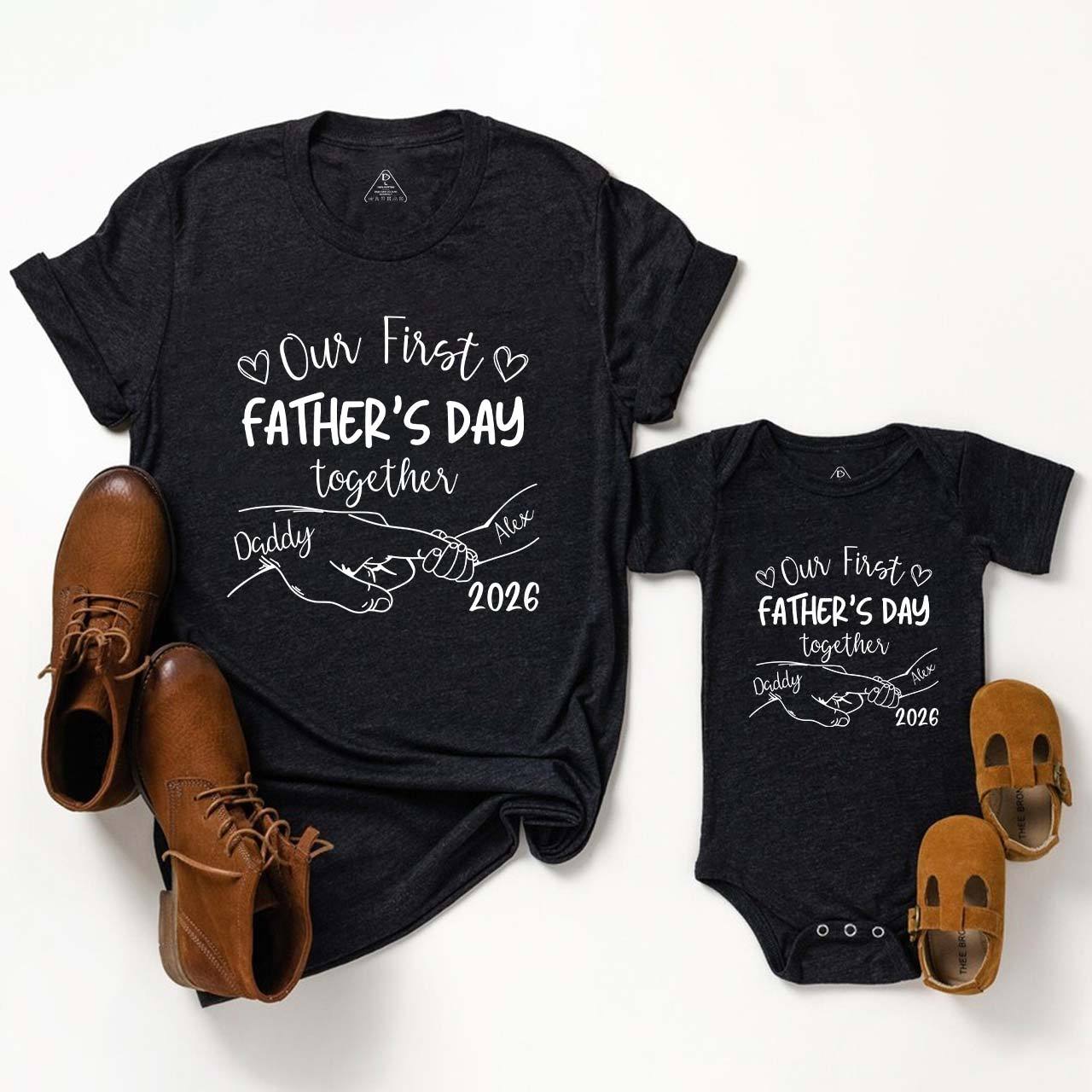 Personalized Our First Fathers Day Dad&Me Matching Shirts