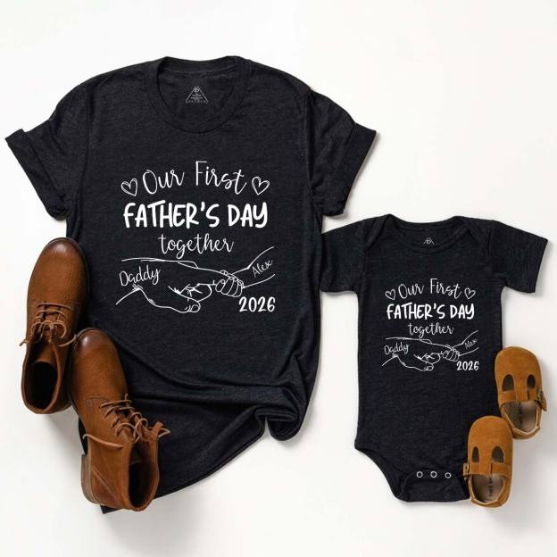 Personalized Our First Fathers Day Dad&Me Matching Shirts