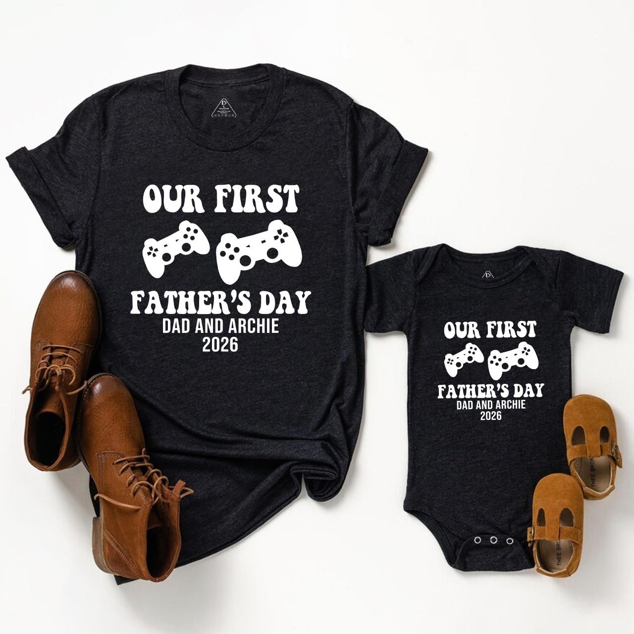 Personalized Our First Father's Day Dad&Me Matching T-Shirts