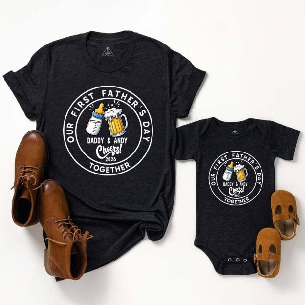 Personalized Our First Father's Day Dad&Me Matching Shirts