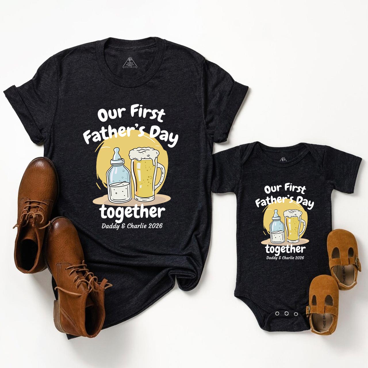 Personalized First Father's Day Dad&Me Matching Shirts