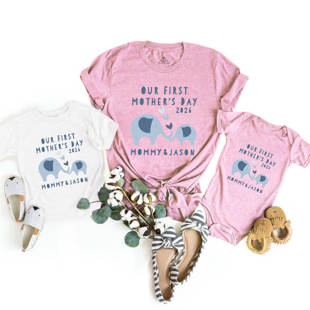 First Mother's Day Elephant Mom And Me Tees