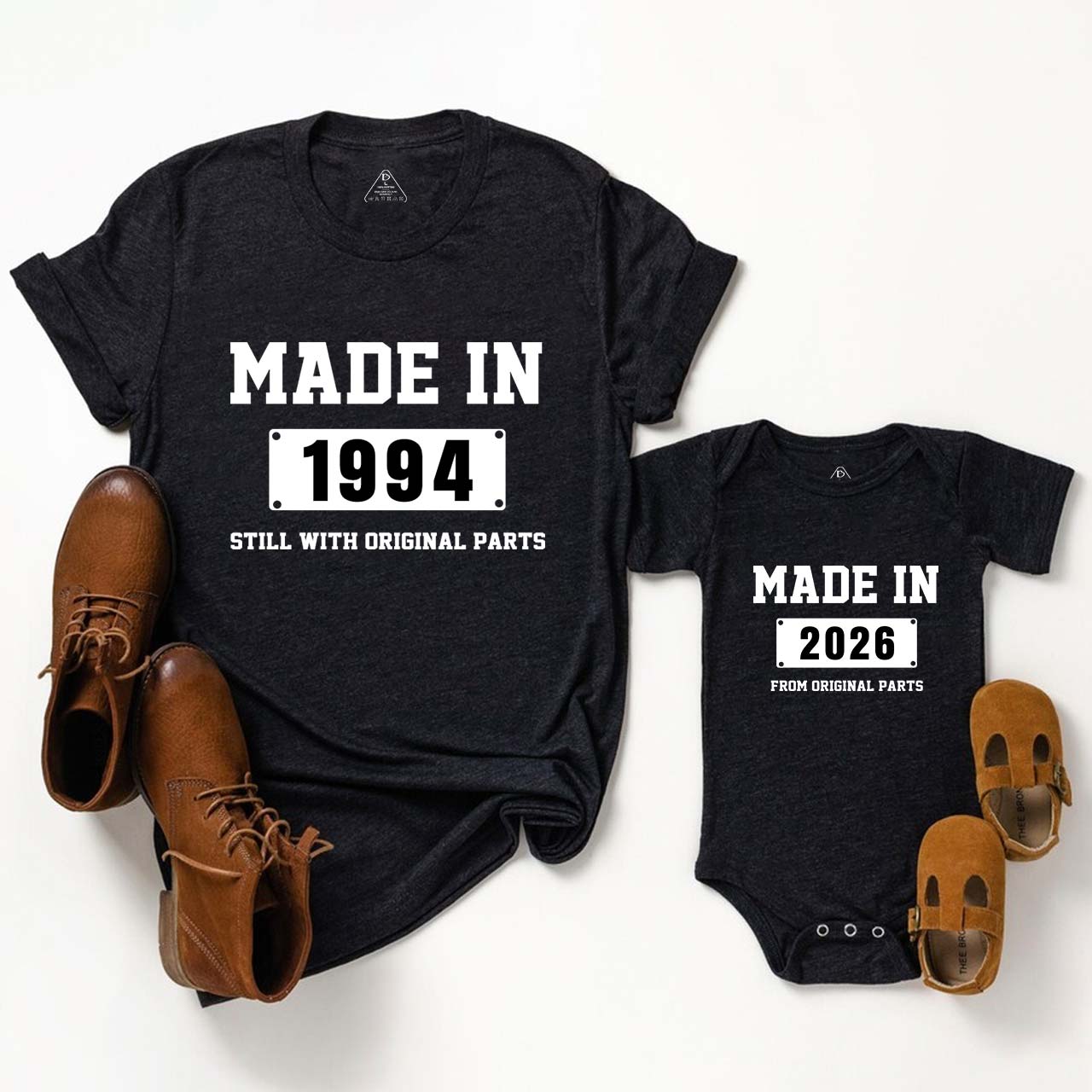 Personalized Made In Date Dad and me Matching Shirts