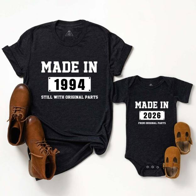 Personalized Made In Date Dad and me Matching Shirts