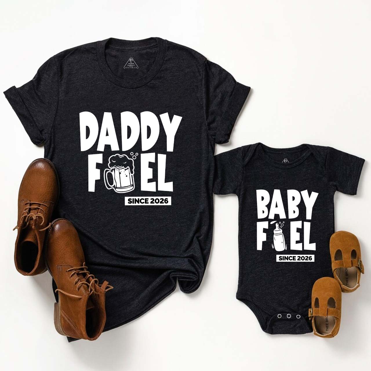 Daddy Fuel Baby Fuel Drinking Buddies Dad & Me Matching T-Shirts