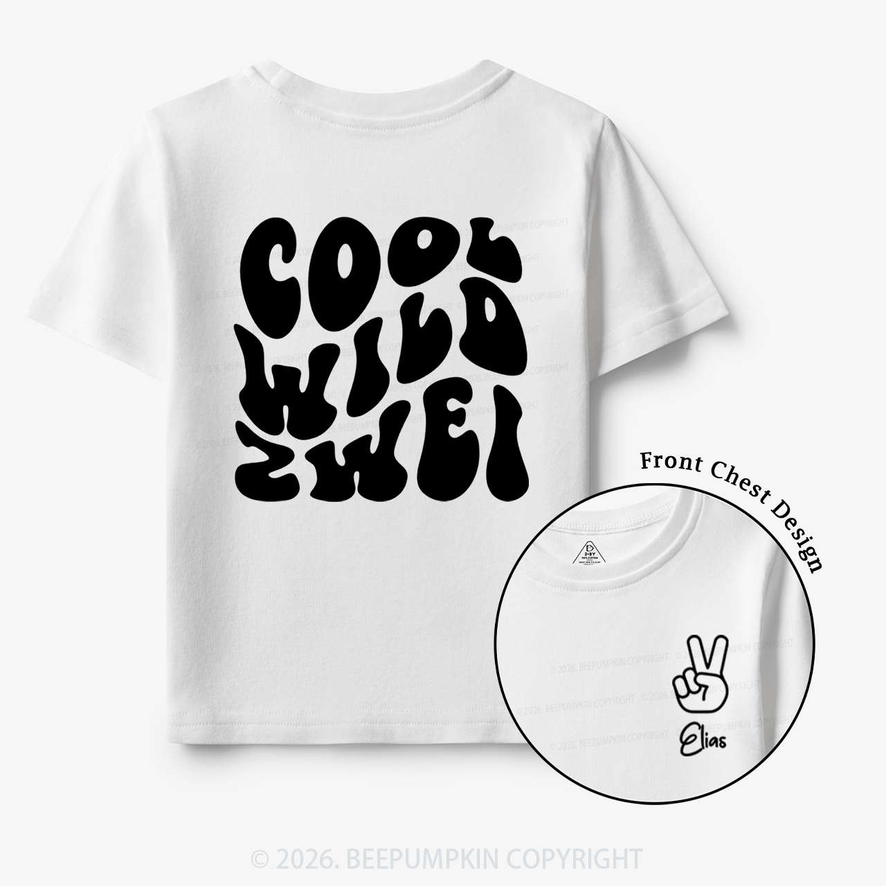 Personalized Birthday Cool Wild Zwei Toddler&Kid's Tees