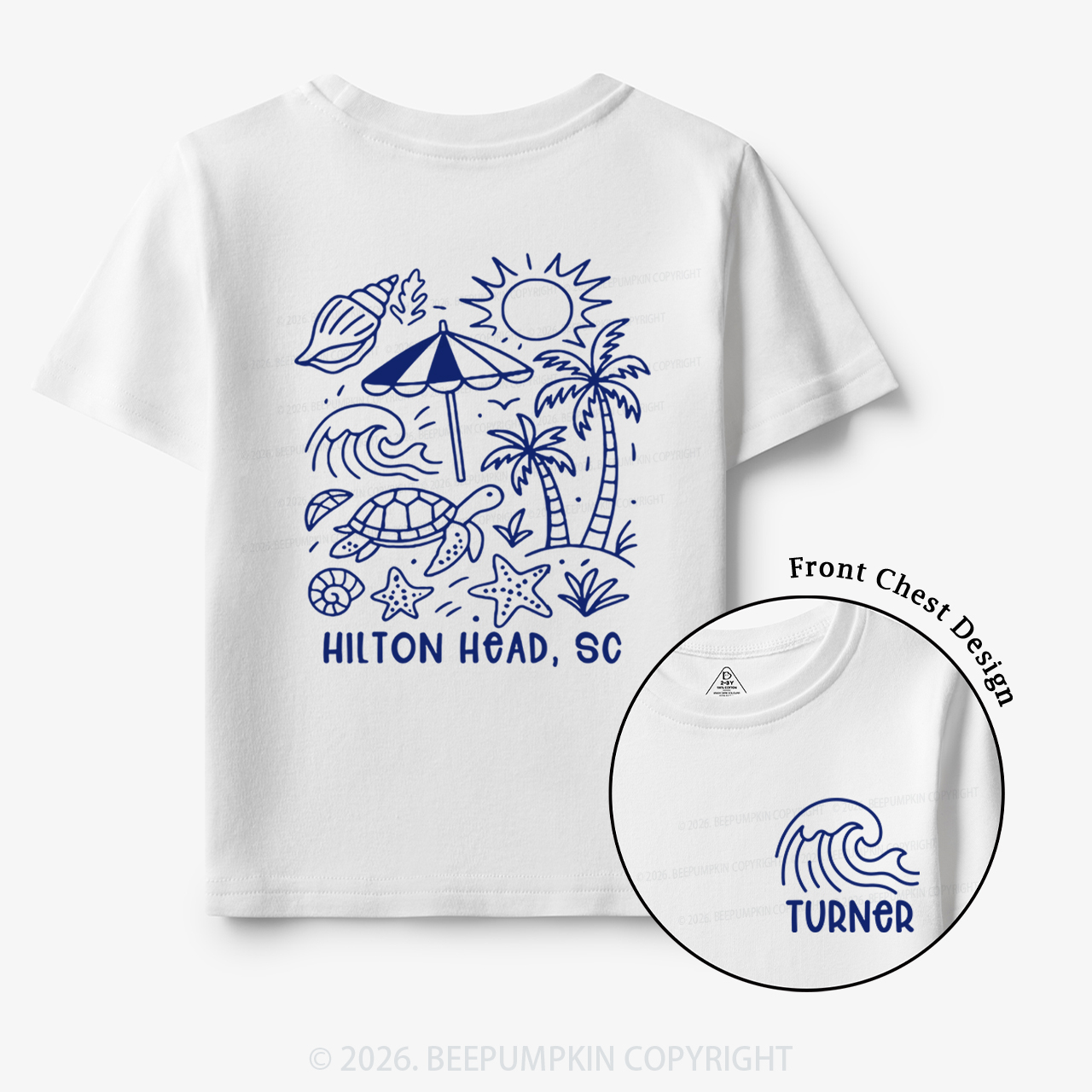 Personalized Name Summer Beach Toddler&Kid's Tees