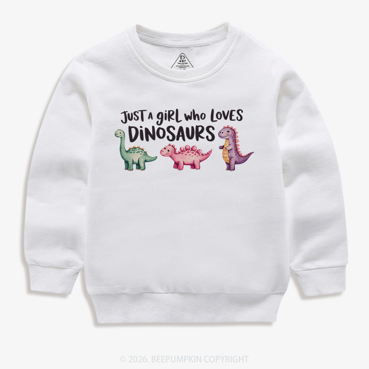Just A Girl Who Loves Dinosaurs Kid's Sweatshirt