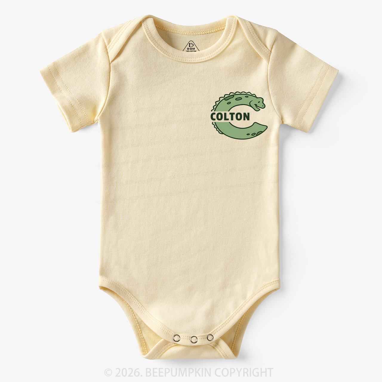 Personalized Cute Dinosaur Initial With Name Bodysuit