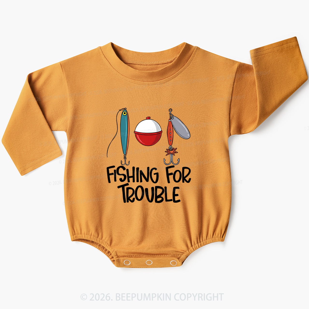 Fishing For Trouble Baby Bubble Romper