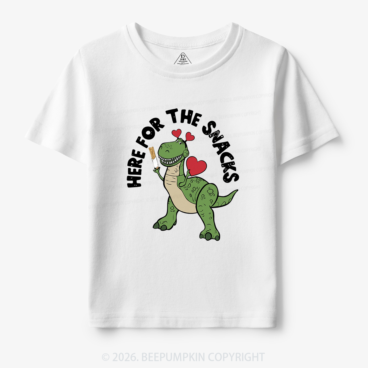 Here For The Snacks Funny Dinosaur Toddler&Kid's Tees