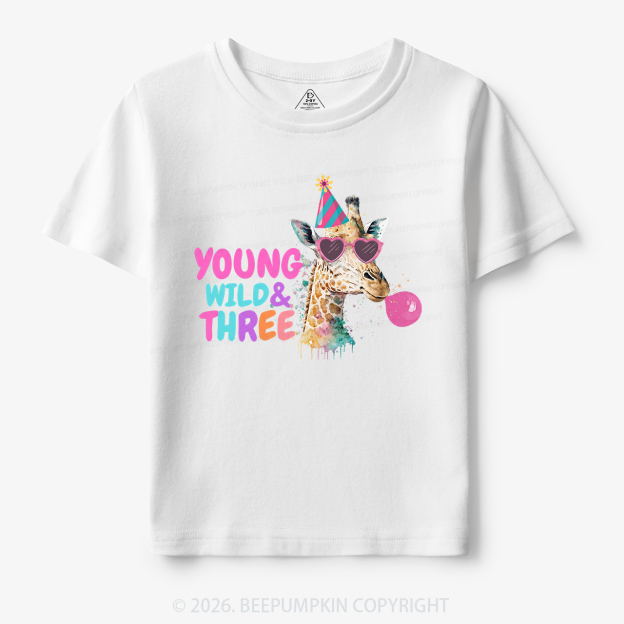 Young Wild Birthday Safari Zoo Toddler&Kid's Tees