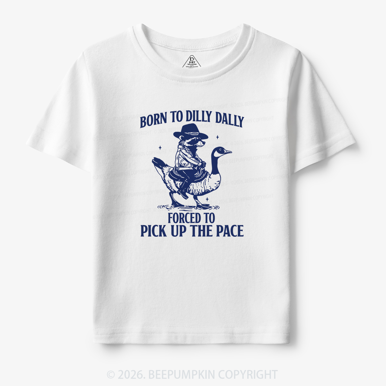 Born To Dilly Dally Retro Racoon Goose Toddler&Kid's Tees