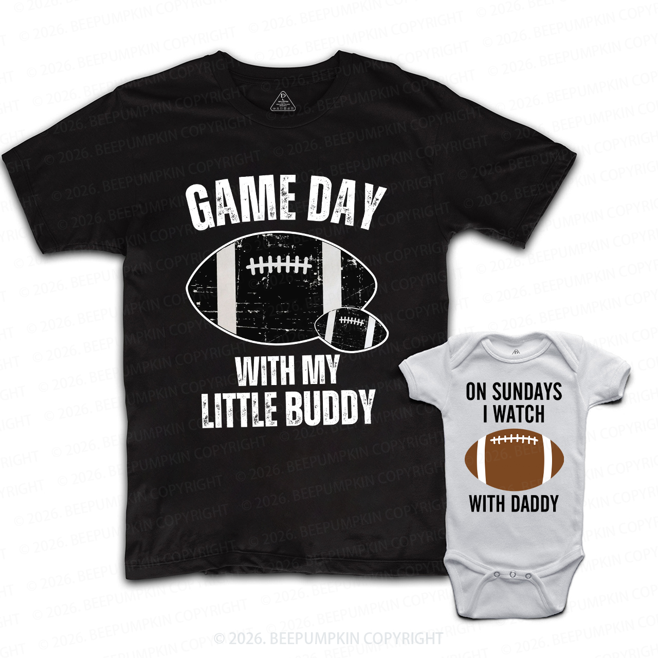Game Day With My Little Buddy Dad and me Matching Gift Shirt