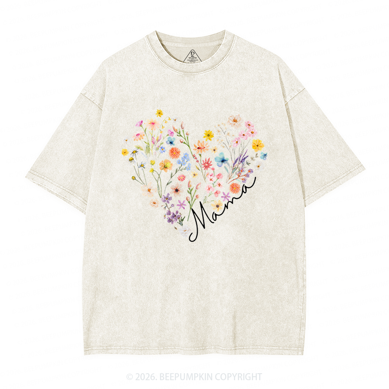 Bohemian Floral Adult Washed T-Shirts