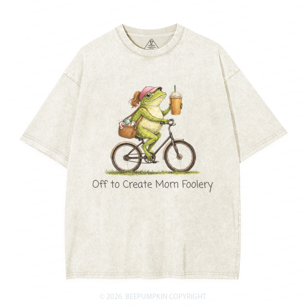 Off to Commit Mom Foolery Adult Washed T-Shirts