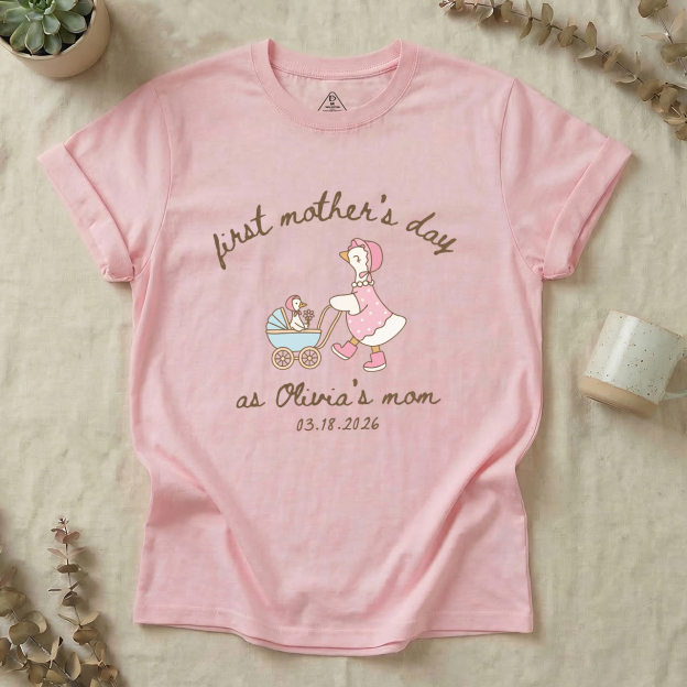 Personalized Goose Mama First Mother's Day T-Shirts