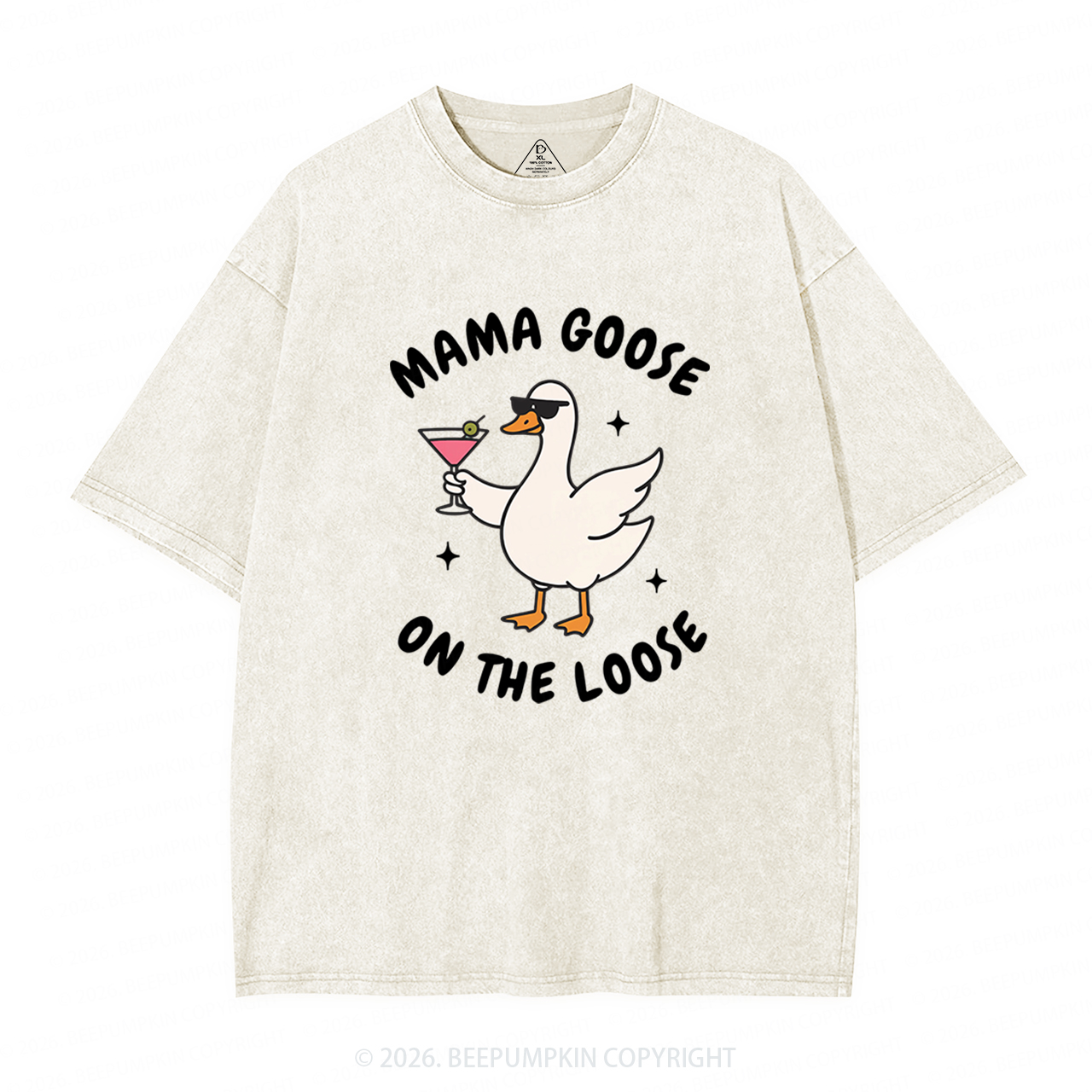Mama Goose On the Loose Adult Washed T-Shirts