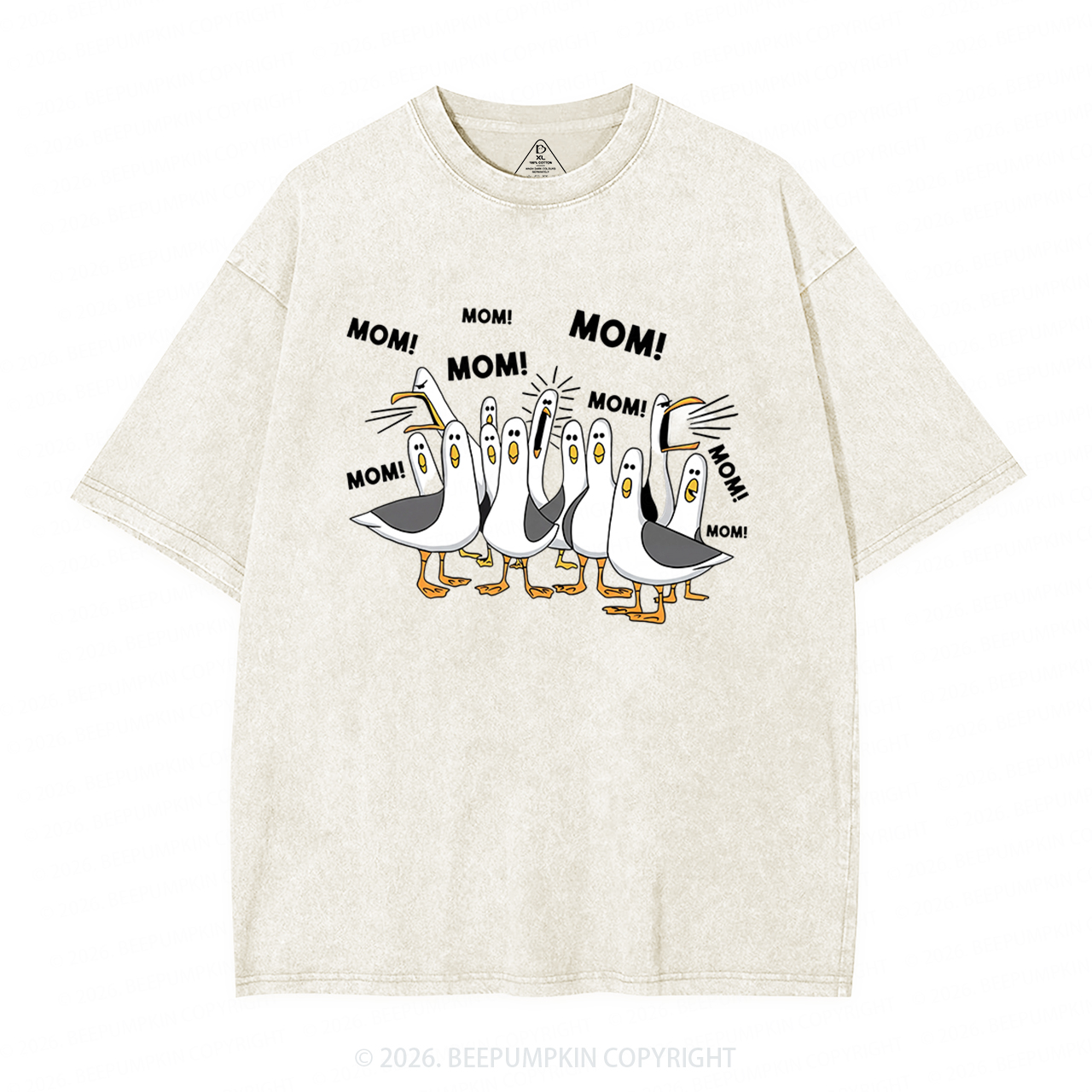 Seagulls Mom Adult Washed T-Shirts