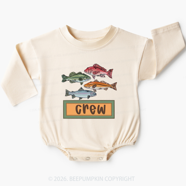 Personalized Name Fishing Baby Bubble Romper