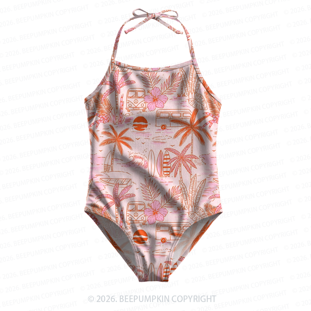 Beach Camper Girls Halter Tie Swimsuit