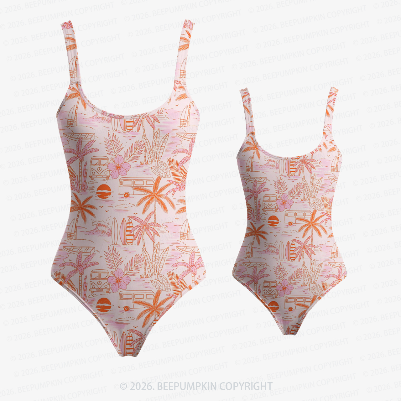 Beach Camper Mom&Me Halter Tie Swimsuit
