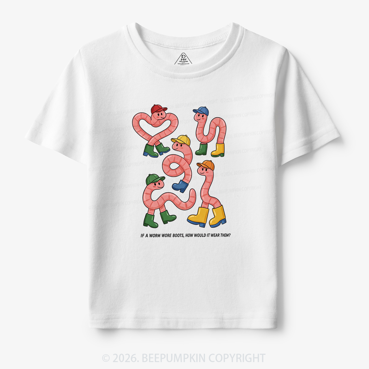 Funny Retro Worm Boots Toddler&Kid's Tees