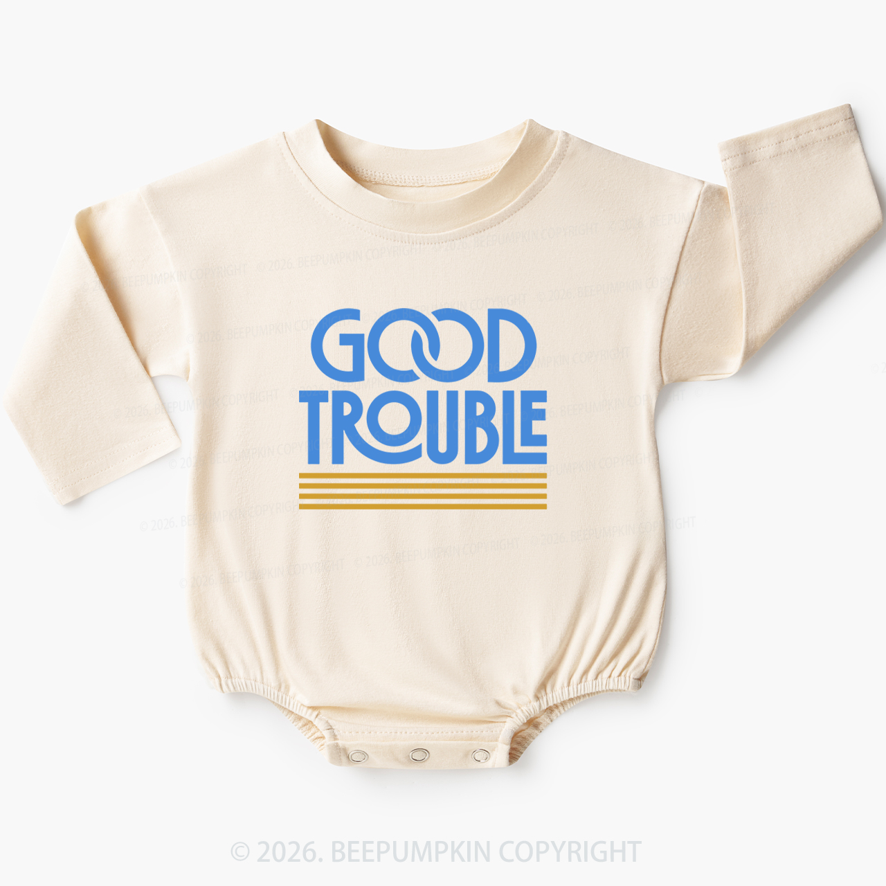 Good Trouble Retro Baby Bubble Romper