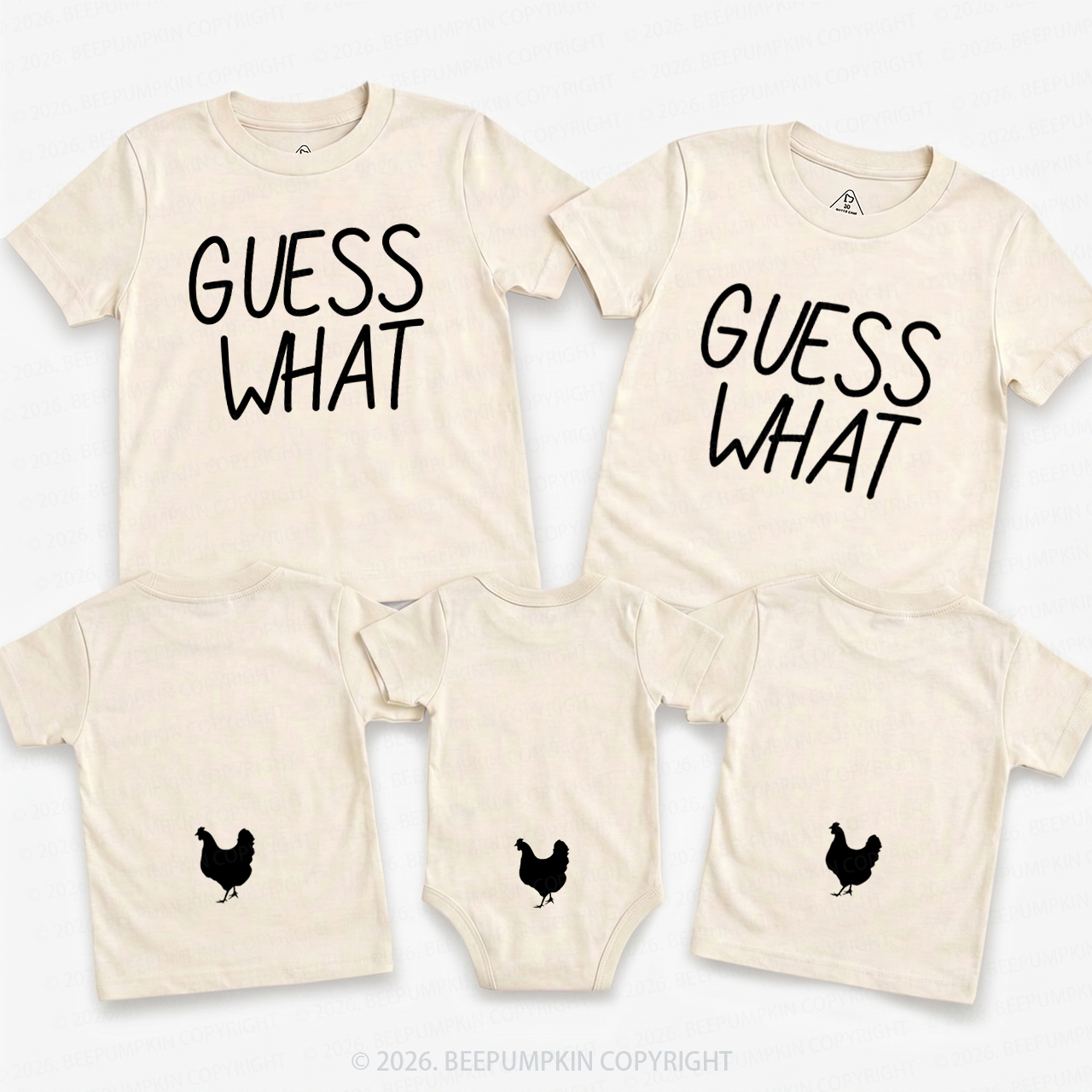 Guess What Chicken Butt Family Matching T-Shirts