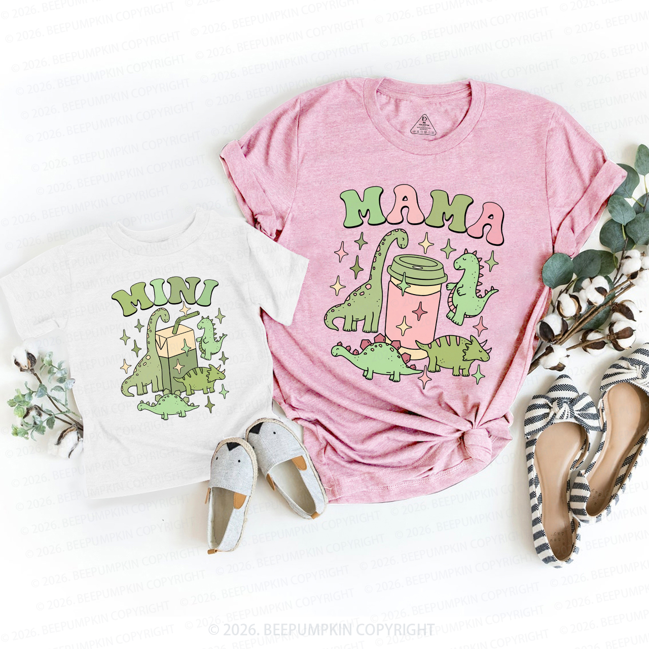 Dinosaur Mama Mini Mom&Me Matching T-Shirts