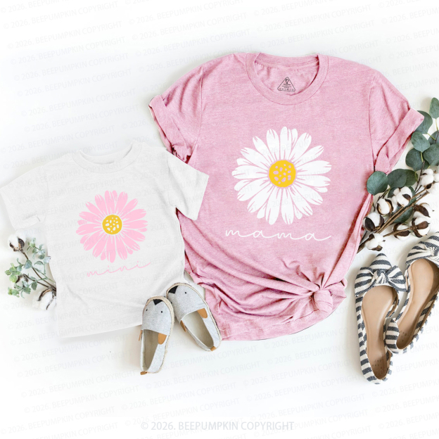 Floral Daisy Mommy And Me Mom&Me Matching T-Shirts