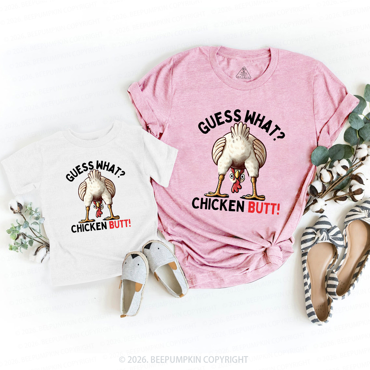 Guess What Chicken Butt Super Funny Family Matching T-Shirts