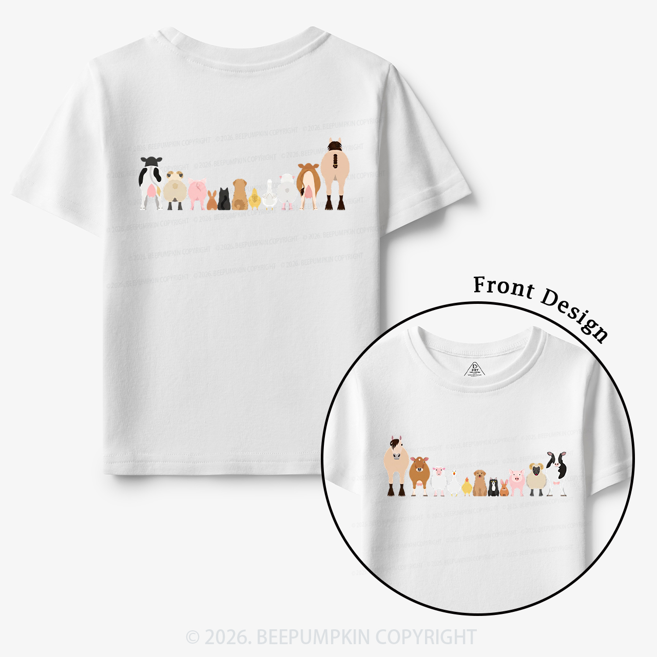 Cute Farm Animals Toddler&Kid's Tees