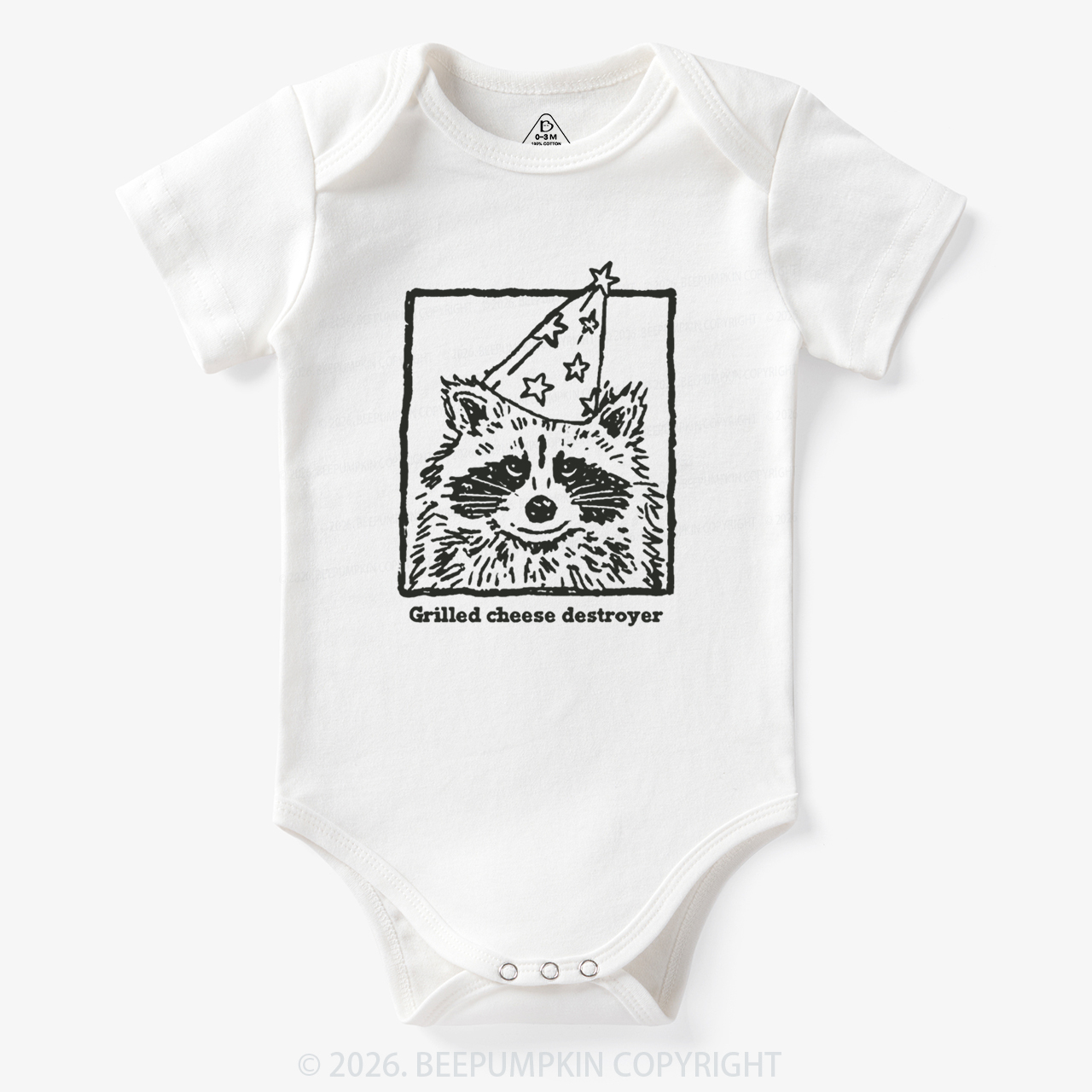 Vintage Raccoon Funny Grilled Cheese Destroyer Bodysuit