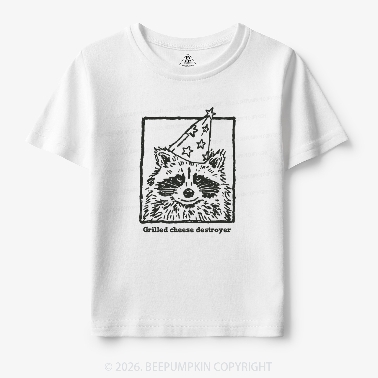 Vintage Raccoon Funny Grilled Cheese Destroyer Toddler&Kid's Tees