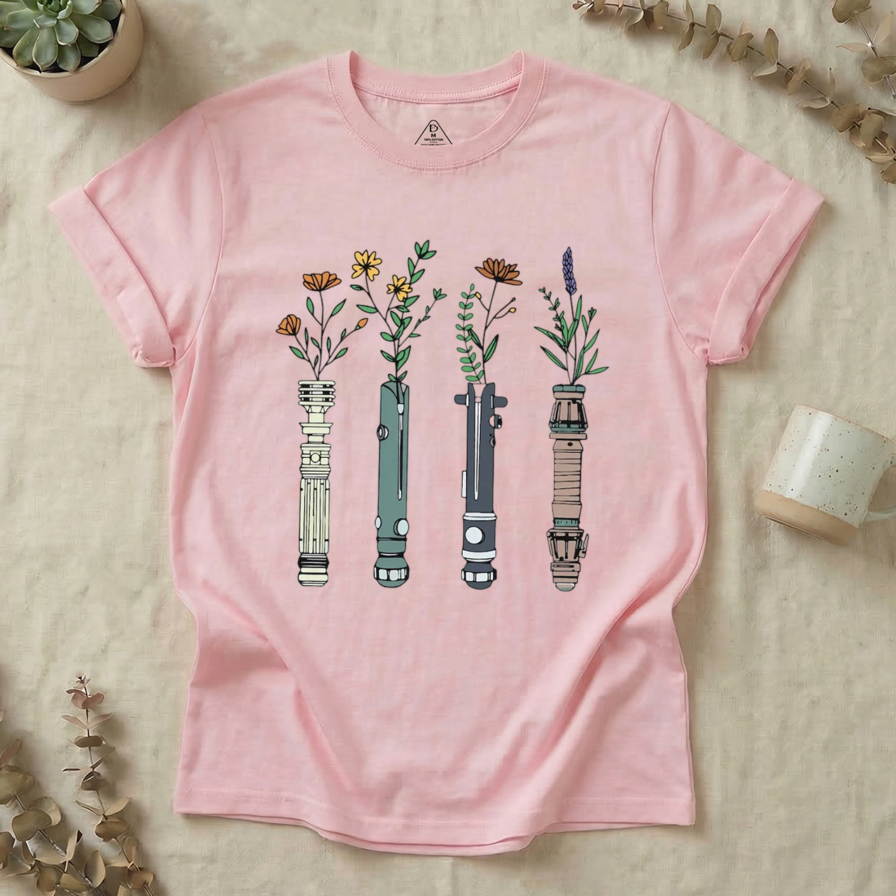 Floral Lightsaber Galaxy T-Shirts