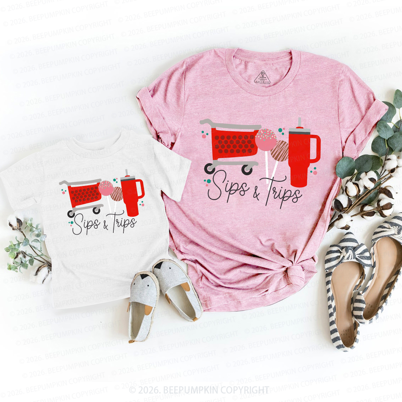 Sips and Trips Mom&Me Matching T-Shirts