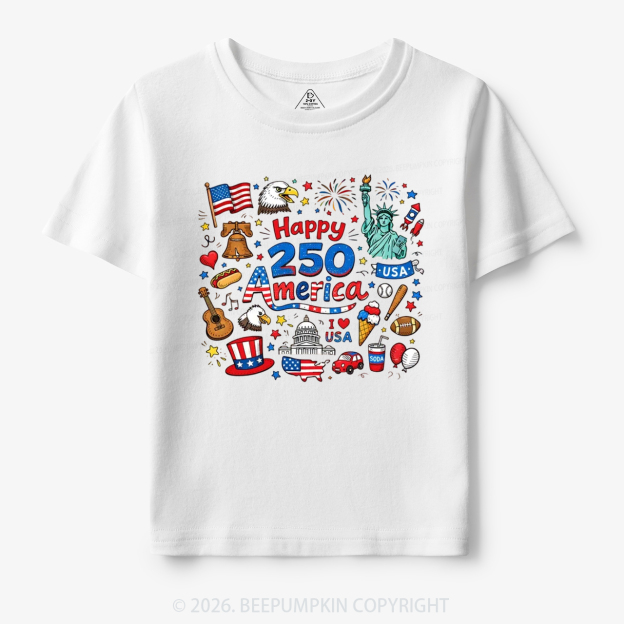 Happy 250 America Toddler&Kid's Tees