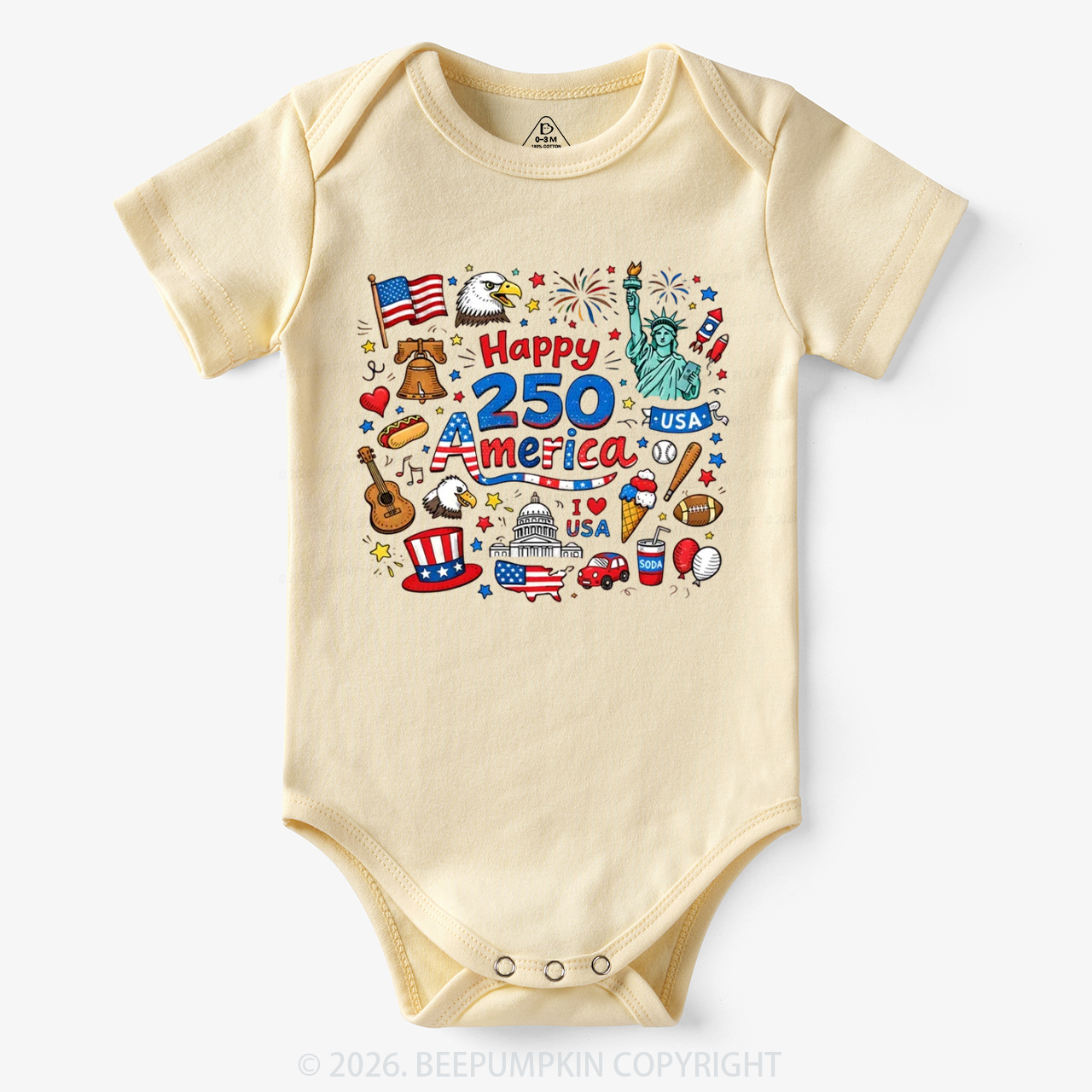 Happy 250 America Bodysuit