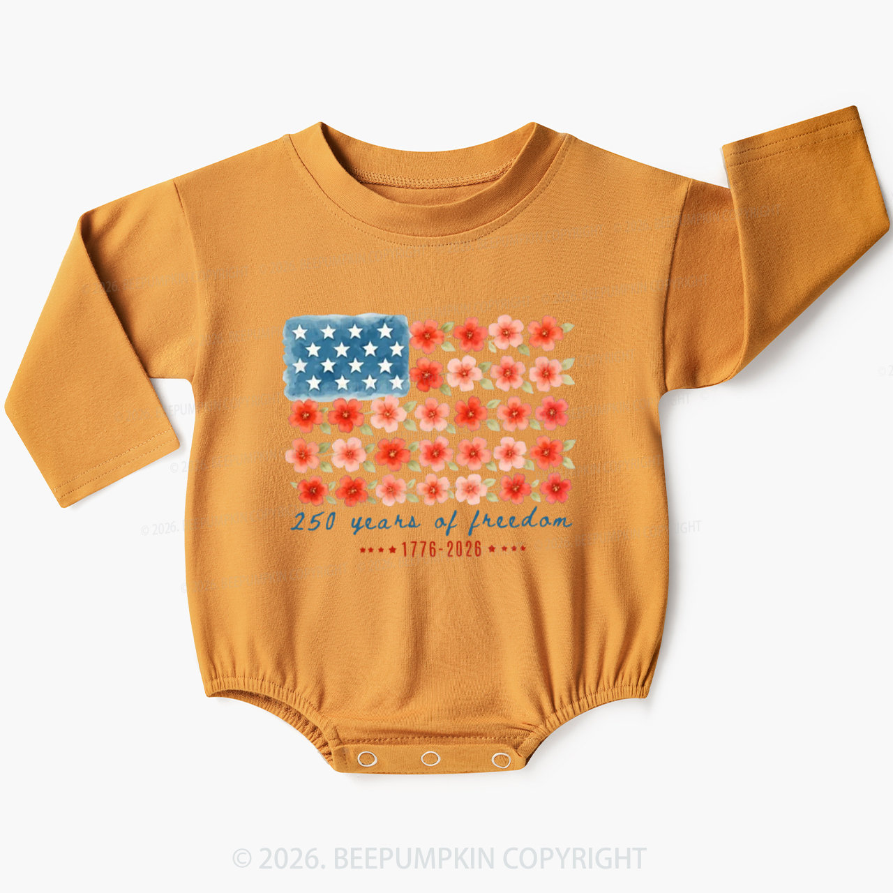 America 250th Anniversary 1776–2026 Baby Bubble Romper