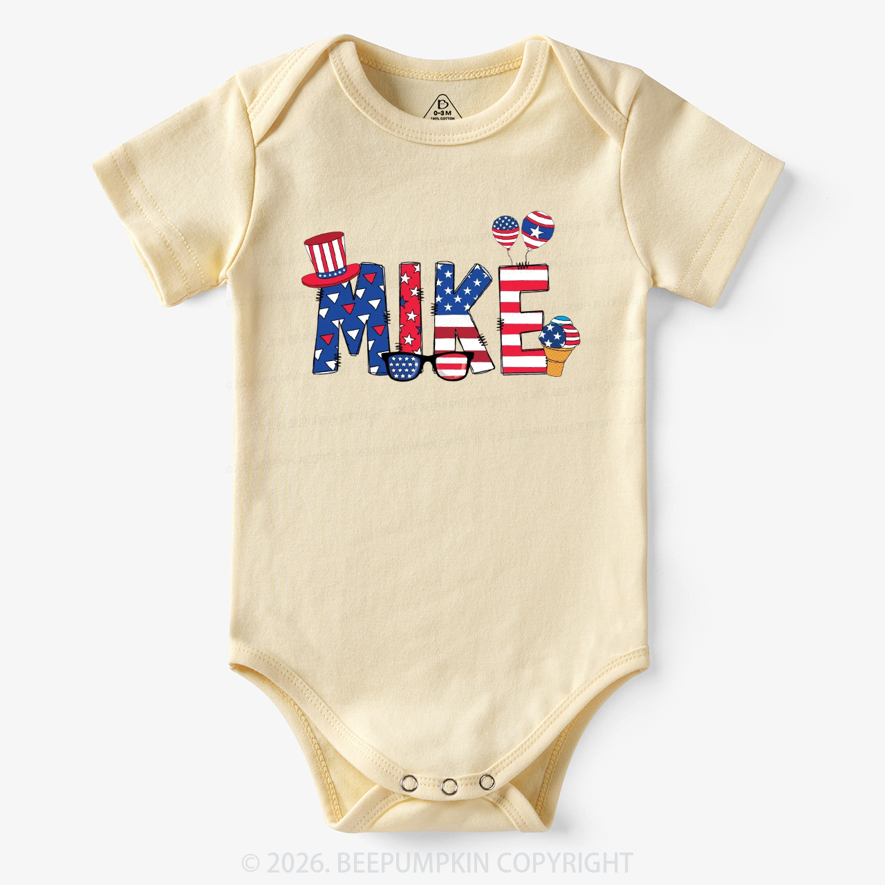 Personalized 4th Of July USA Patriotic Bodysuit