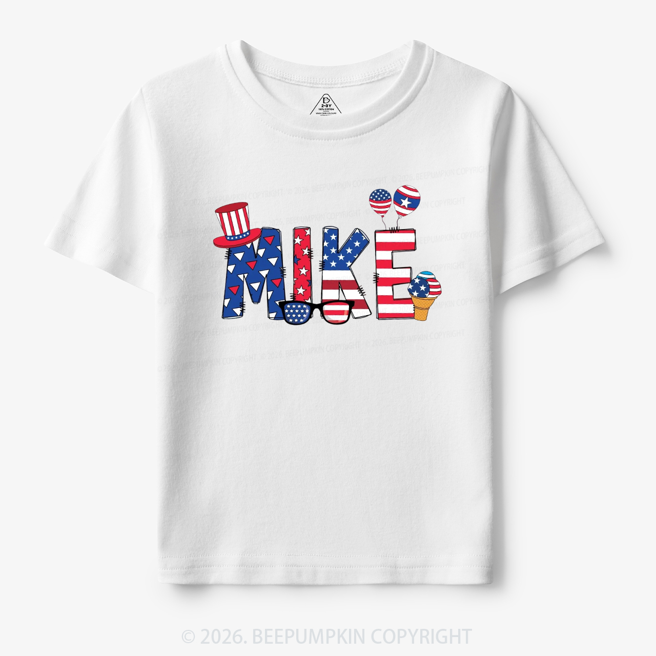 Personalized 4th Of July USA Patriotic Toddler&Kid's Tees