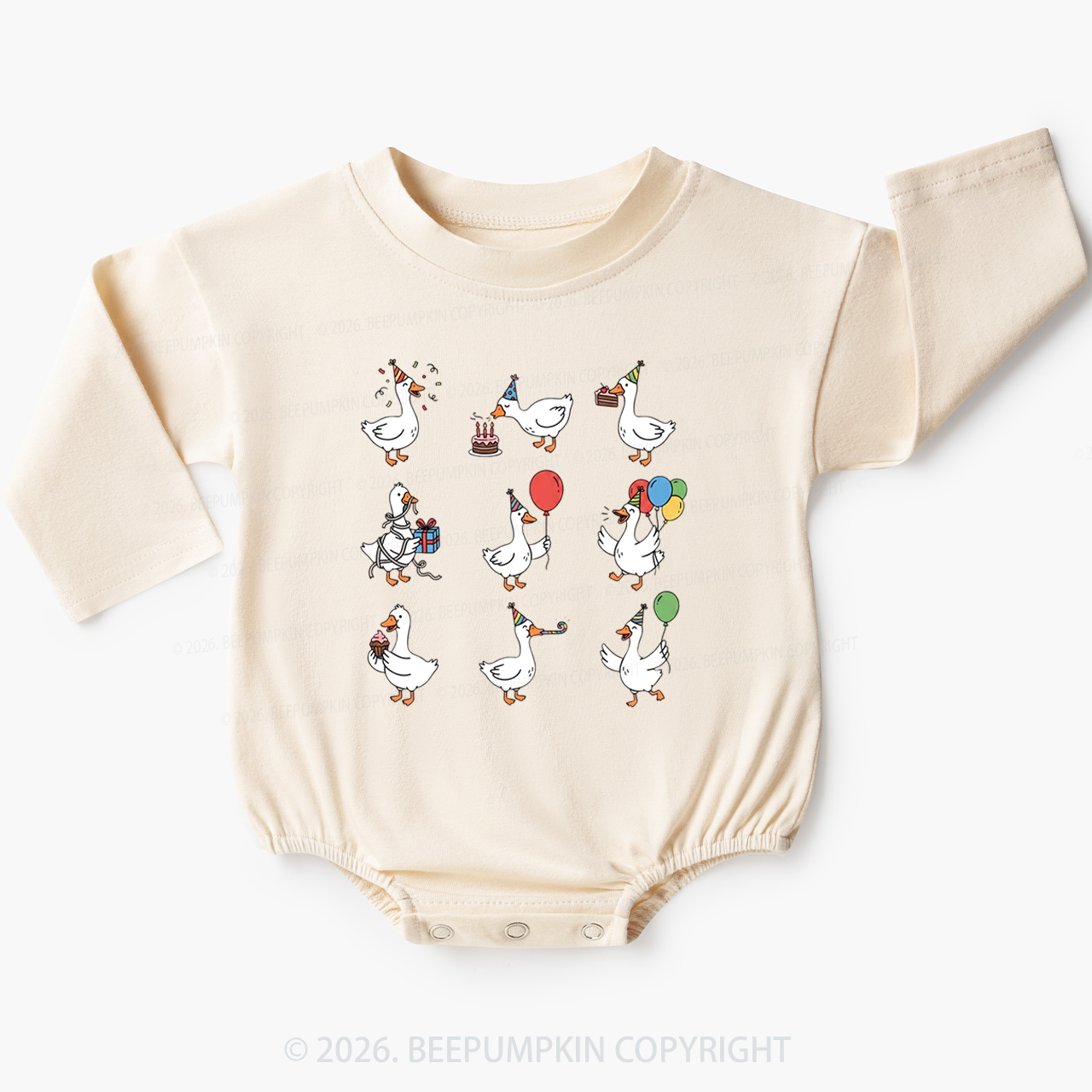 Silly Goose Birthday Baby Bubble Romper