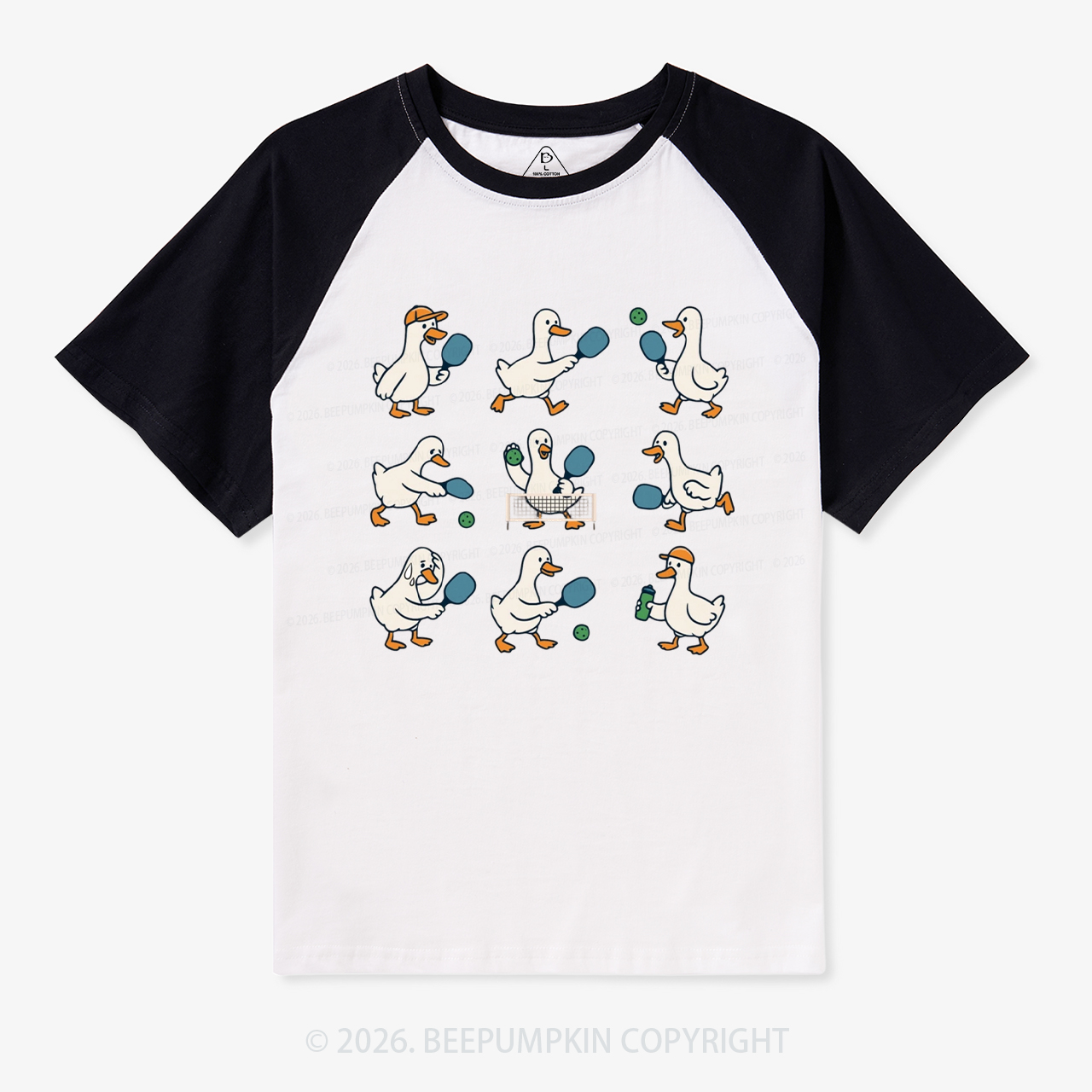 Funny Goose Pickleball Retro Raglan T-shirt