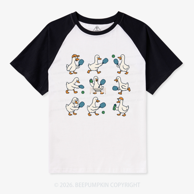 Funny Goose Pickleball Retro Raglan T-shirt