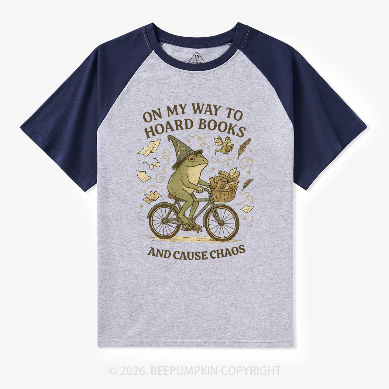 On My Way To Hoard Books And Cause Chaos Retro Raglan T-shirt