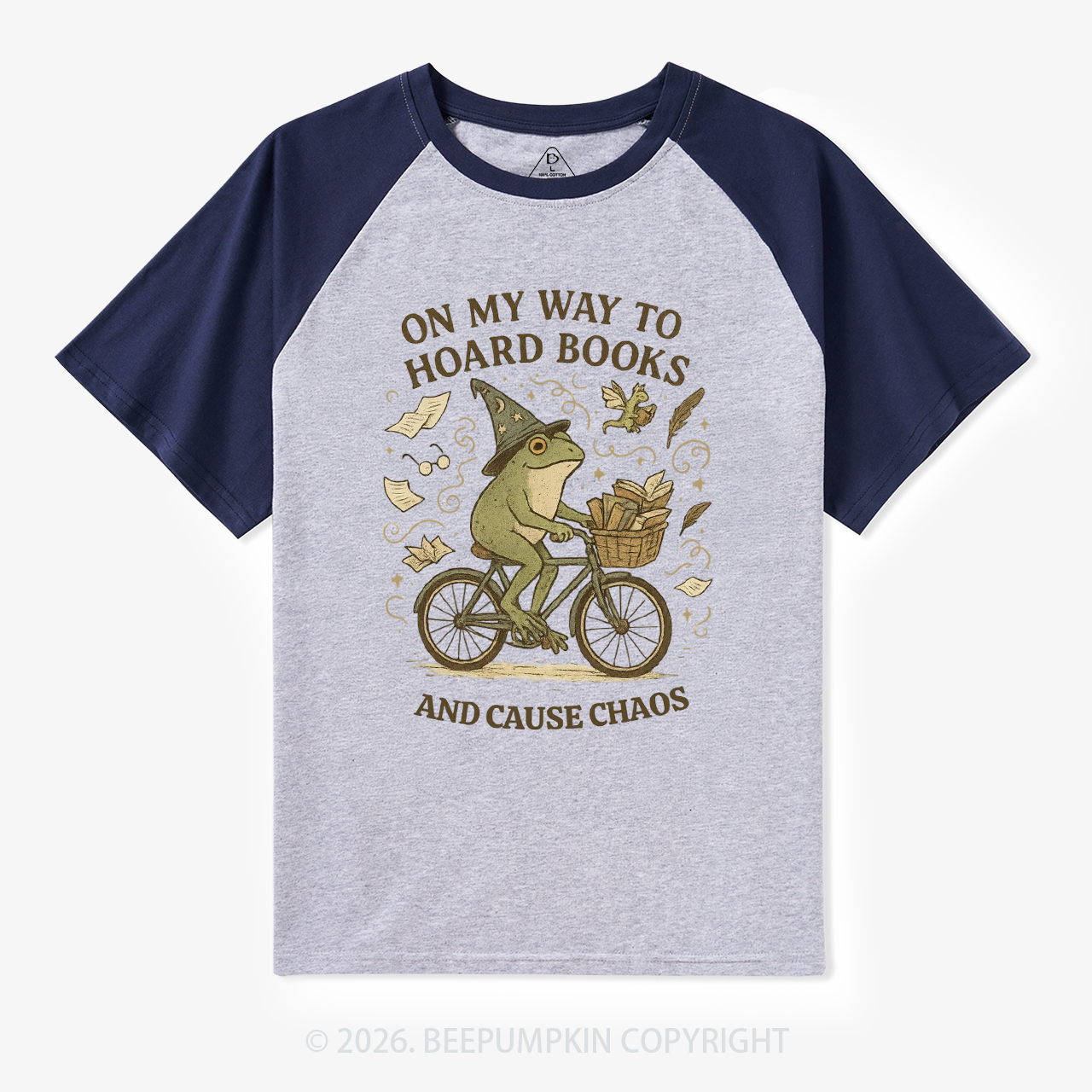 On My Way To Hoard Books And Cause Chaos Retro Raglan T-shirt