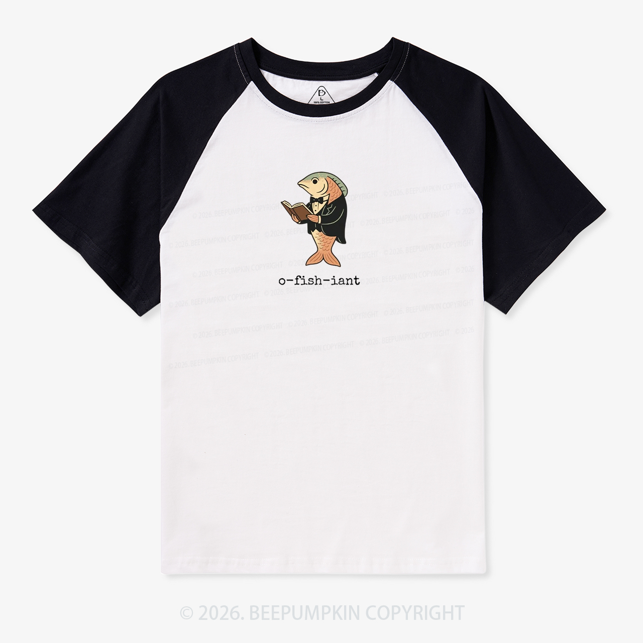 Fisherman O-fish-iant Retro Raglan T-shirt