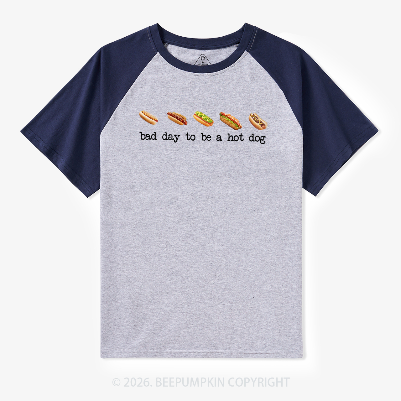 Bad Day to Be a Hotdog Funny Retro Raglan T-shirt